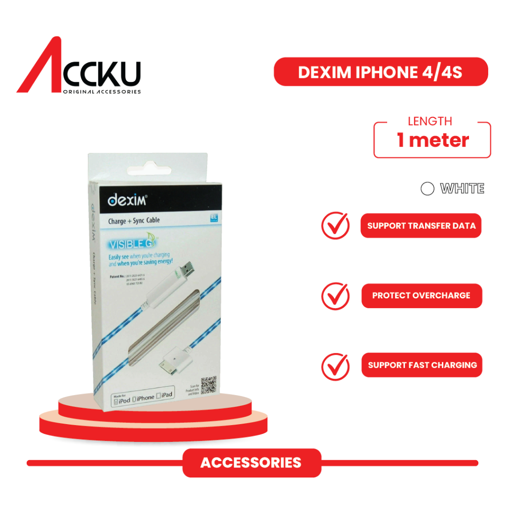 สายเคเบิลข้อมูลสําหรับ Dexim IP 4 4S - สายเคเบิลข้อมูล iPh 4 & 4s