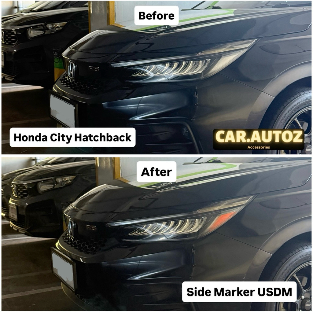 สติ๊กเกอร์เครื่องหมายด้านข้างสีส้มสําหรับไฟหน้า Honda City Hatchback