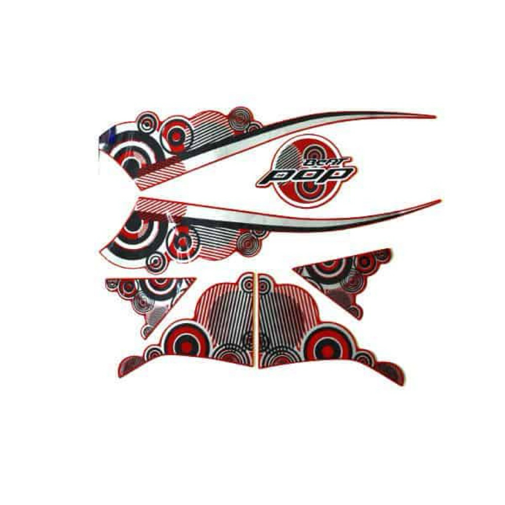 871X0K61RED สติ๊กเกอร์ Beat POP สีแดง