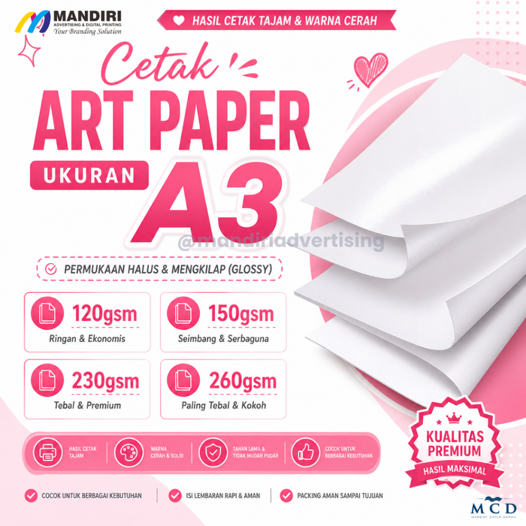 การพิมพ์กระดาษศิลปะ,การพิมพ์กระดาษศิลปะ 120 และ 150 แกรม, 230 แกรม และ 260 แกรม