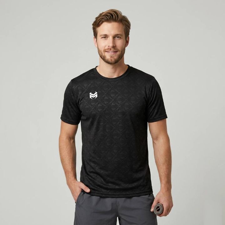 Monexo - เสื้อยืดกีฬาผู้ชายออกกําลังกายวิ่งเสื้อกีฬา, วัสดุ Dryfit SPN02