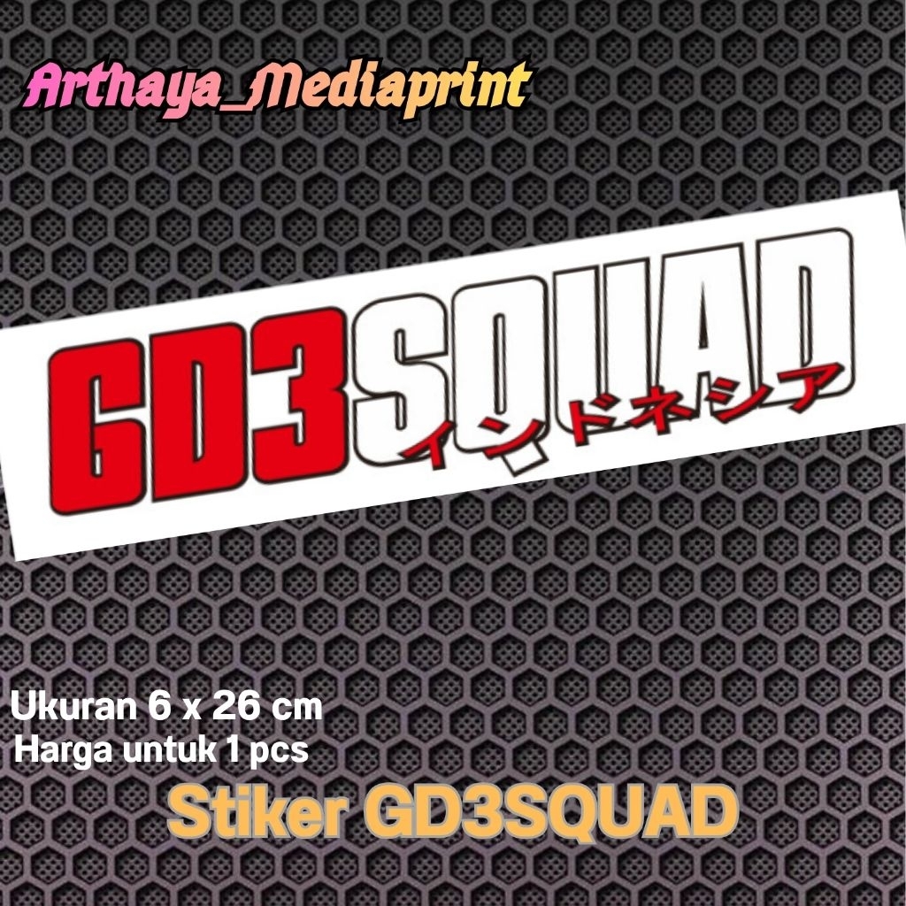 สติ๊กเกอร์ GD3SQUAD / สติ๊กเกอร์ตัด GD3 / Honda Jazz GD3 / GD3Squad indonesia