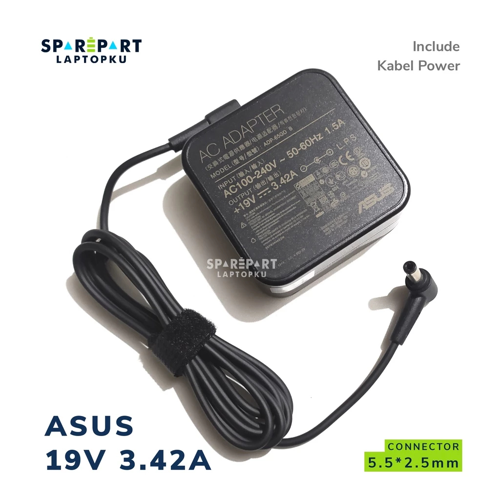 อะแดปเตอร์ Asus 19V 3.42A - ขั้วต่อ 5.5x2.5 มม., เข้ากันได้กับ A46C K40IJ K42F