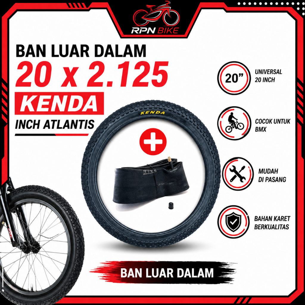 KENDA ยางนอกใน บาง 20 x 2.125 พร้อมใช้งาน 20 ในยางนอกจักรยาน