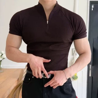MENS TIGHT ZIPPER BODYFIT SLIMFIT FASHION TOP