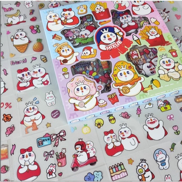 สติ๊กเกอร์เด็ก mixue motif น่ารัก ชุดกล่อง