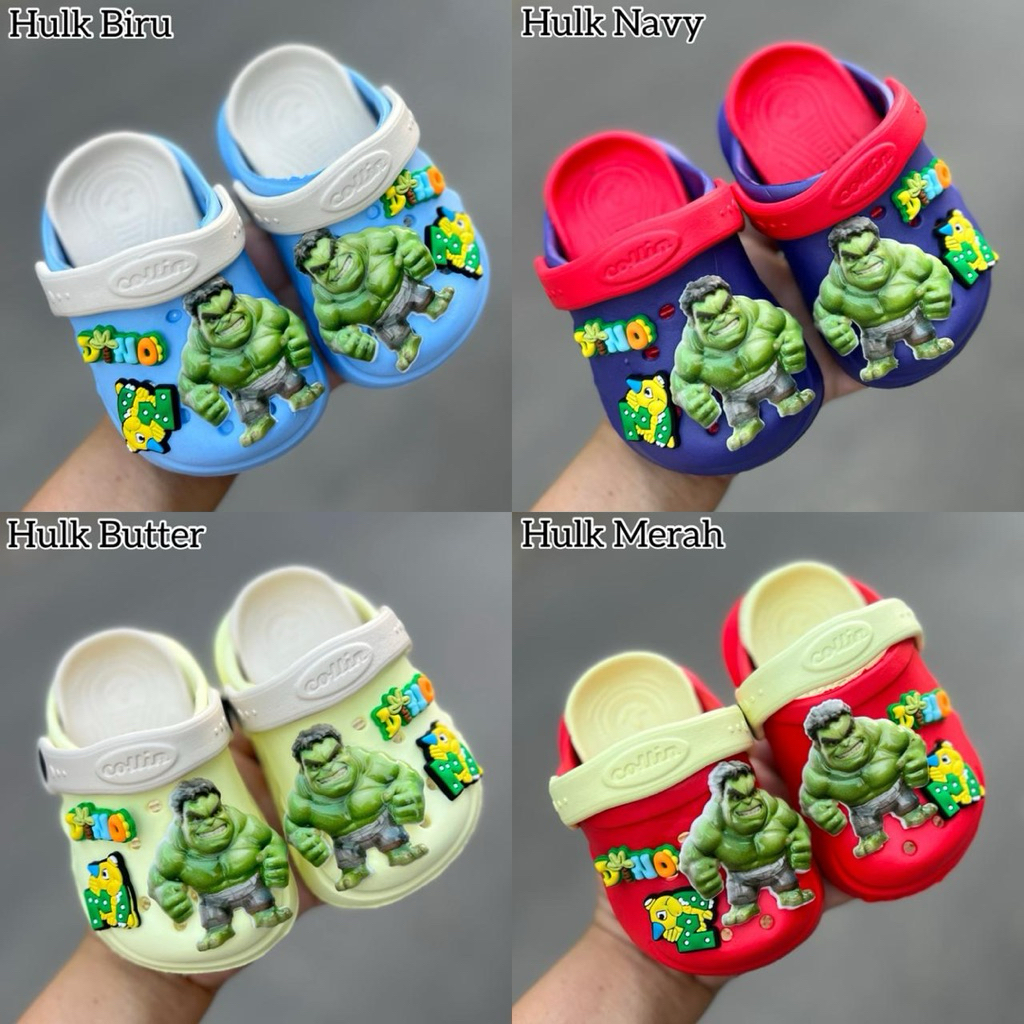 รองเท้าแตะ Baim สําหรับเด็กผู้ชายวัสดุ Eva Ruber อายุ 1-5 ปี ตัวละคร Hulk ใหม่ล่าสุด