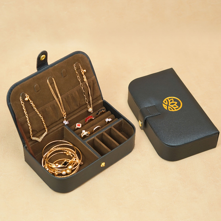 Zenara Indonesia - Alit Jewelry Box Complete Gold Jewelry Box - สีดํา
