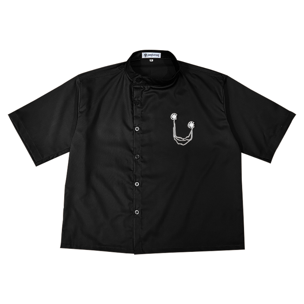 KEMEJA JOOBSD Boxy Beskap Shirt - Unisex Boxy Beskap Shirt - สีดํา