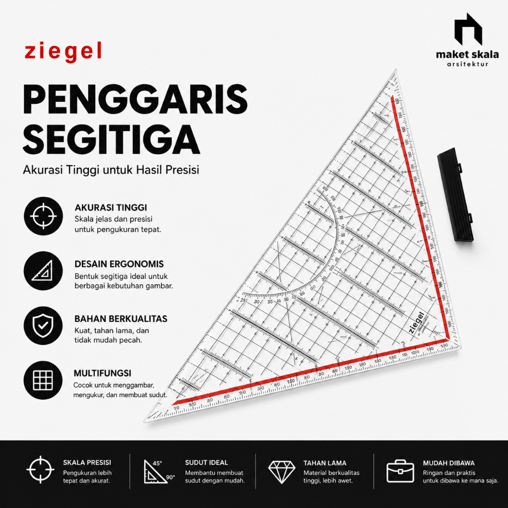 Ziegel Ruler Template Triangle 32 cm