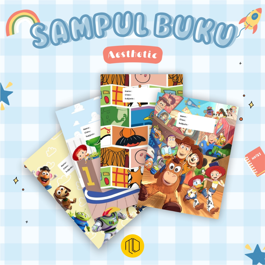 (เนื้อหา 10 ชิ้น) Toy Story Motif Book Cover - Aesthetic Book Cover - Aesthetic Book Cover - Motif B