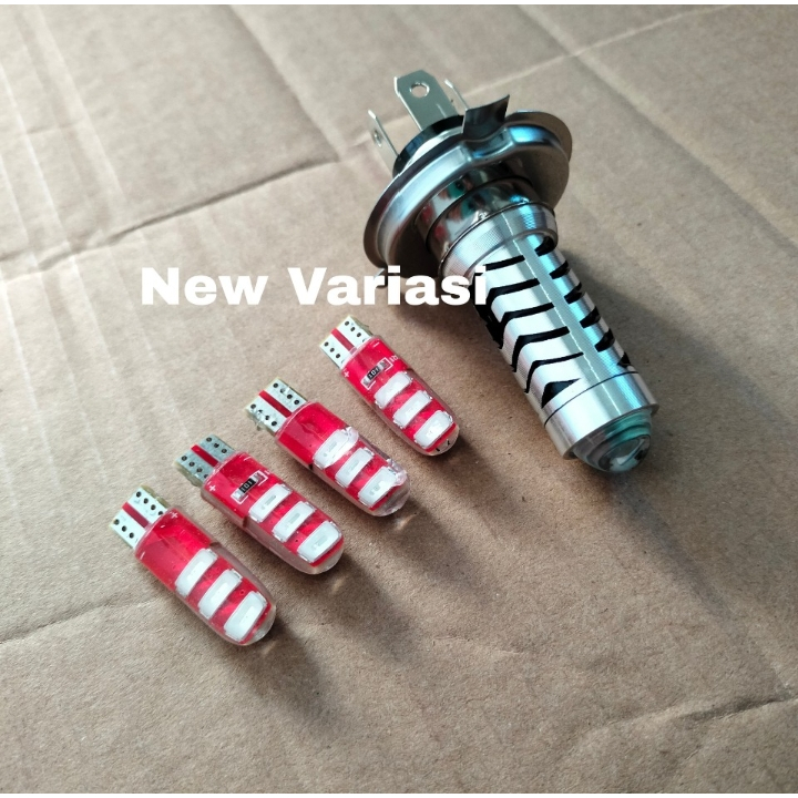 4 ชิ้น Jelly Turn Signal + ไฟ Led ด้านหน้า 2 สี Plus H4 3 ขา H4 SENJA Vixion - Mx King - CB150R Old 