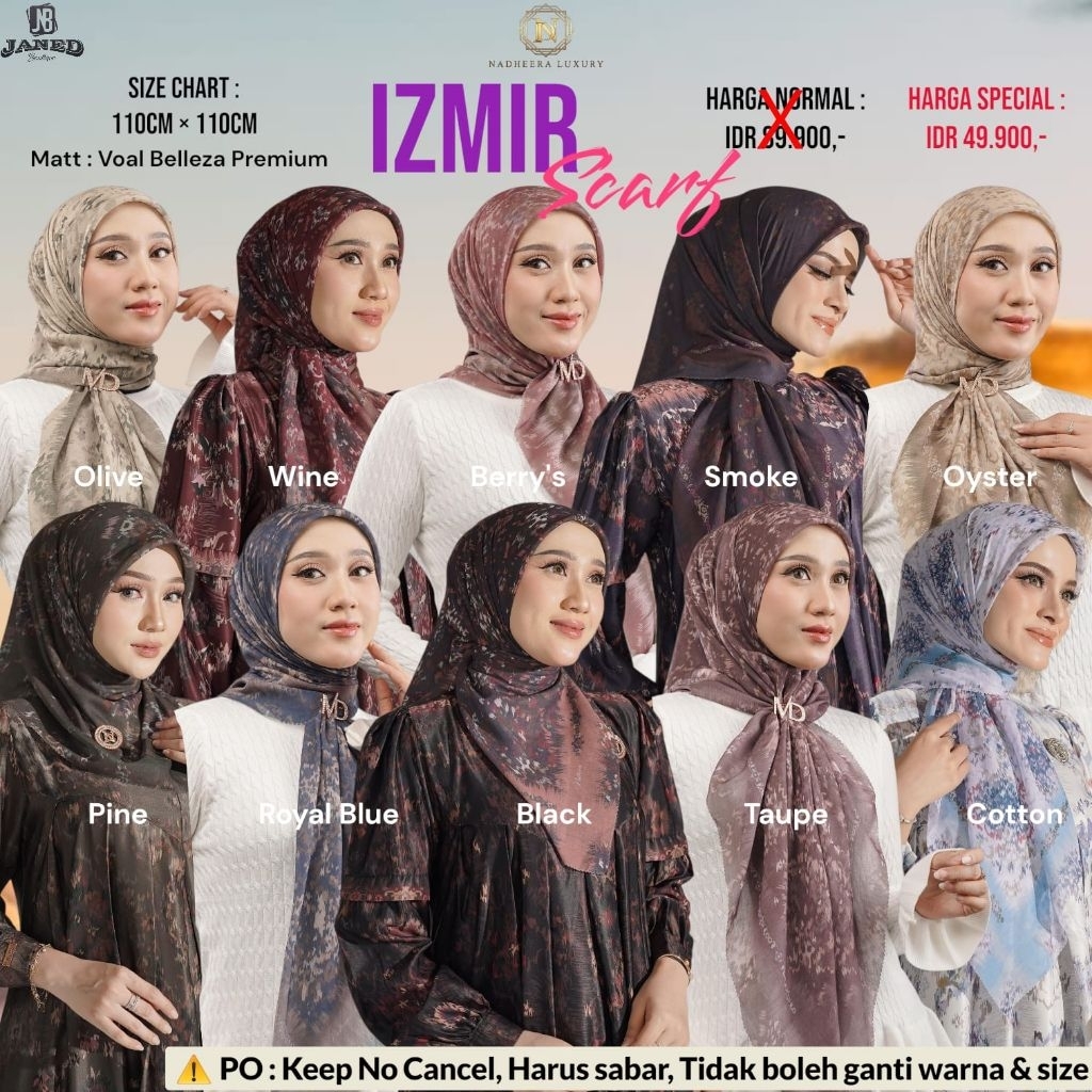 ผ้าพันคอ Izmir Almahyra Emmara โดย NADHEERA LUXURY