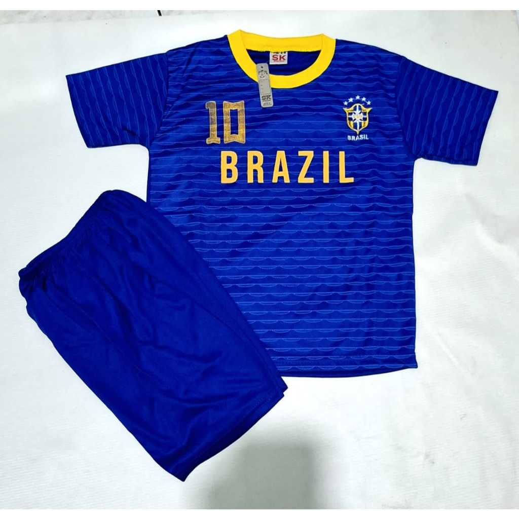 NEWEST NEYMAR KIDS BRAZIL FOOTBALL SHIRT SET / FUTSAL JERSEY / BOYS FOOTBALL SHIRT SET