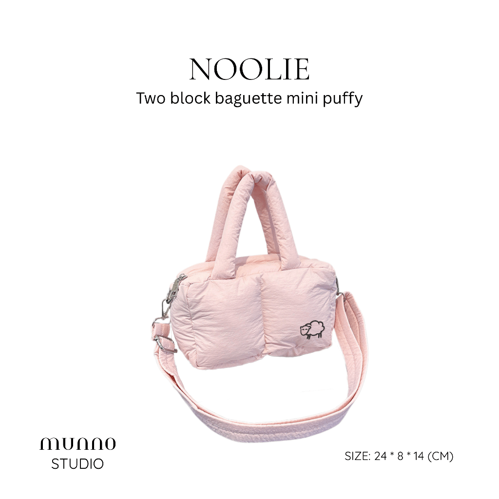 Munno Studio – Noolie Two block baguette silhoullete Mini Puffy Bag – FB1L