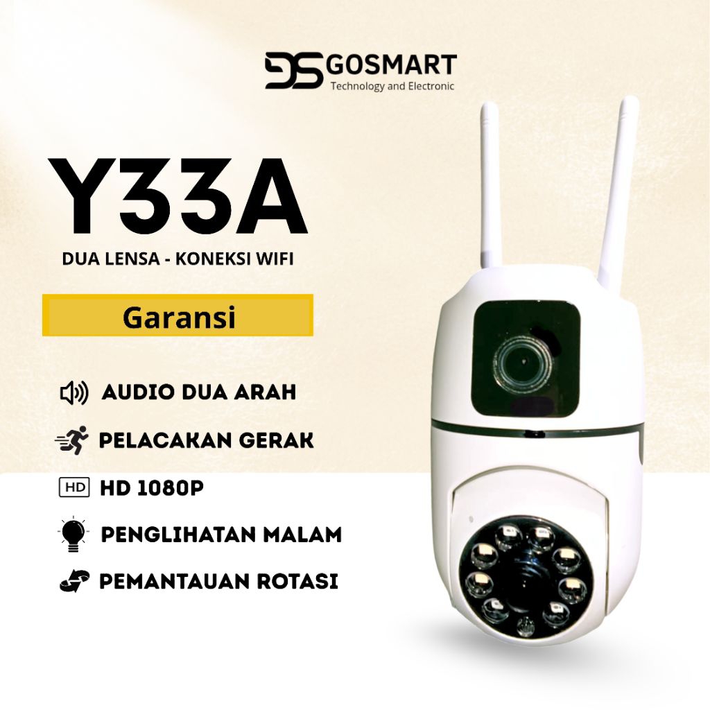 กล้องวงจรปิด V380PRO 2 เลนส์ Y33A CONNECTION WIFI CLEAR PICTURE TWO-WAY INFRARED COMMUNICATION