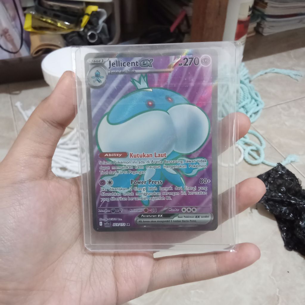 Jellicent EX SV11S AR 323/172 Pokemon TCG Trading Card เกมงานอดิเรกคอลเลกชันเกมการ์ดอินโดนีเซียของเล