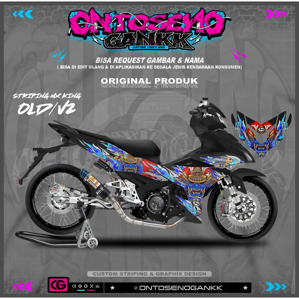Mx king 150 สติ๊กเกอร์เส้น แนวคิดไร่ MX KING OLD - MX KING V 2 CAN REQUEST NAME