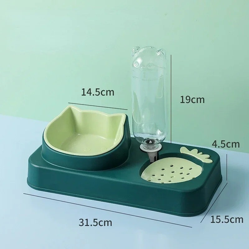 (The Bools) TH-D009 Cat Dog Food Dispenser Pet Freeder 2 IN 1 Pet Bowl