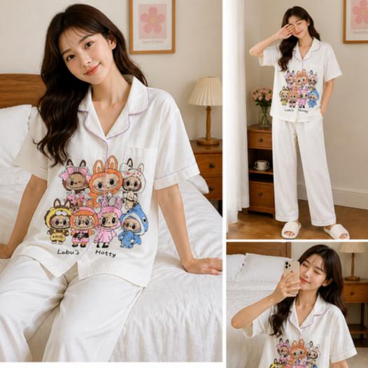 KATUN RYU- 3IN1 COTTON WOMENS PAJAMA SET / BUSUI PAJAMA / PREMIUM SHORT-SLEEVED WOMENS PAJAMA SET