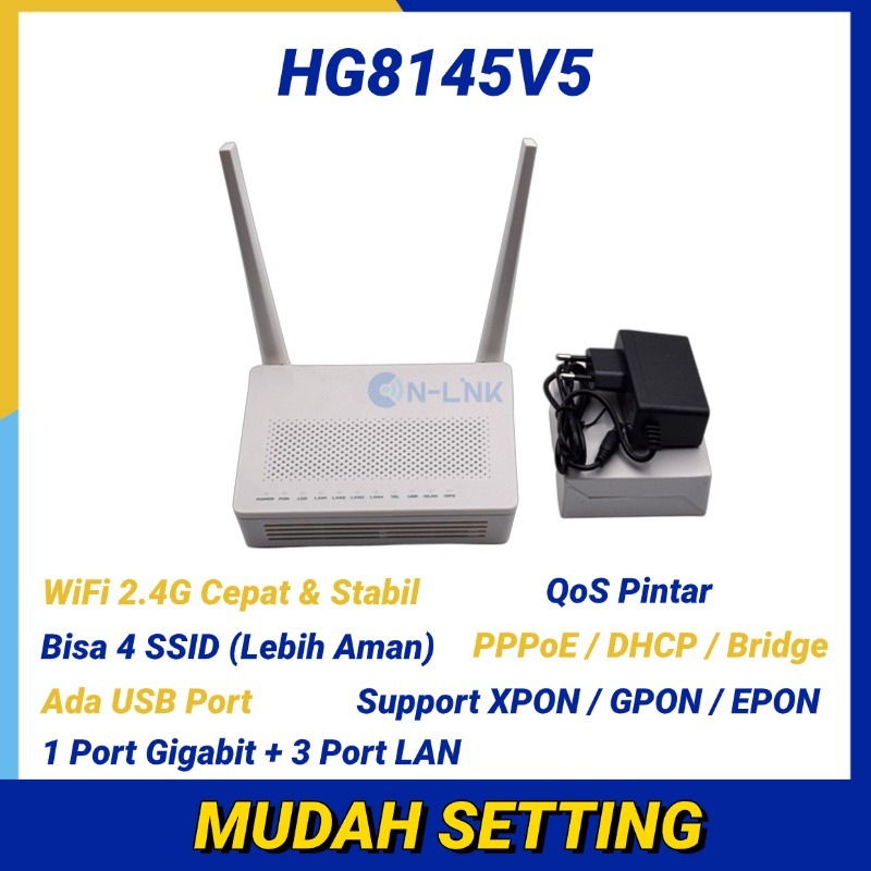 HIJAU Huawei HG8145V5 ONT Router XPON GPON/EPON 2.4G WiFi Modem Fiber Optic Port Blue Green + Origin