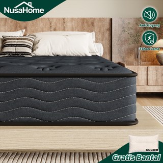 NusaHome Kasur SpringBed Cooling Ice Memory Foam Pocket Spring Lantai Matras 20/26cm Gratis Bantal