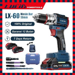 LUCID LX-60 Cordless Mesinbor 13MM 2.0A 21V lithium battery impact drill brushless baterai Original LUCID OFFICIAL STORE