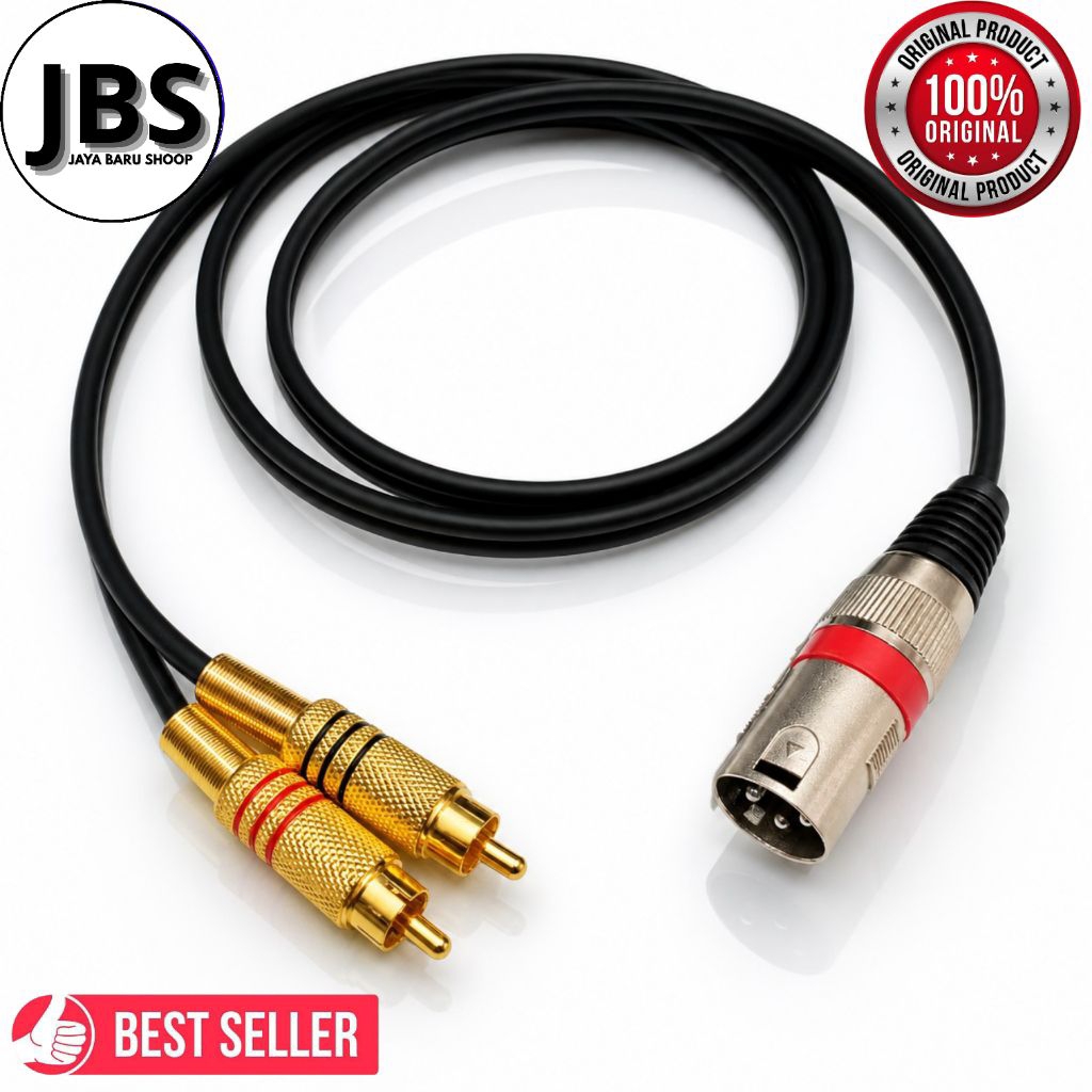 สาย RCA Canon XLR ตัวผู้เป็นคู่ / XLR ตัวผู้เป็น RCA สองตัว