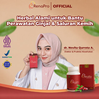 RenaPro Original Bpom - Obat Ginjal Herbal Alami untuk Batu Ginjal & Saluran Kemih - Mengurangi Nyeri & Anyang-Anyangan - Bahan Andalan: Tempuyung, Keji-beling, Kumis Kucing - Kesehatan Ginjal Optimal