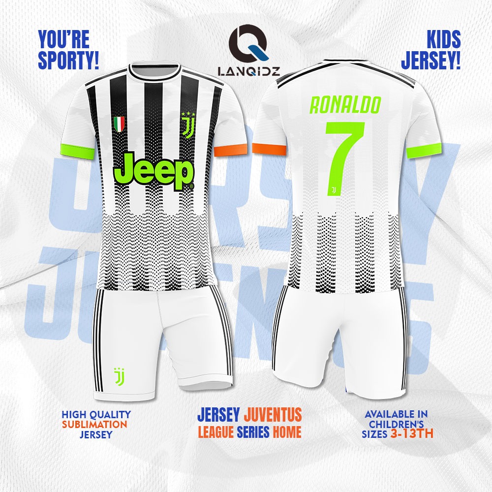 เสื้อฟุตบอล RONALDO KIDS | เสื้อแข่ง JUVENTUS KIDS | เสื้อฟุตบอล CR7 KIDS | LANQIDZ