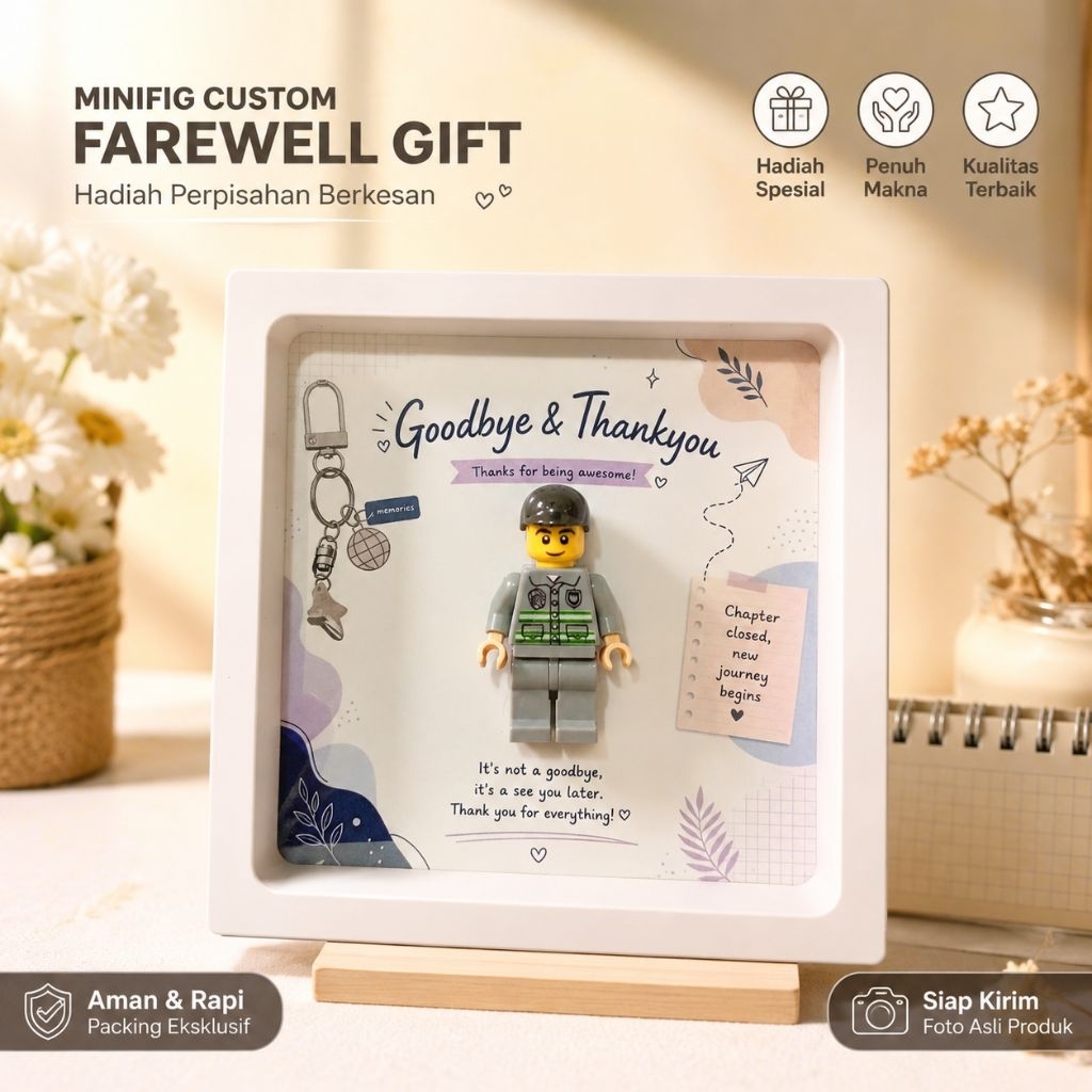 - Minigift / Resign Gift Lego Mini Frame Custom Name & Greeting | Farewell Resign Aesthetic Birthday