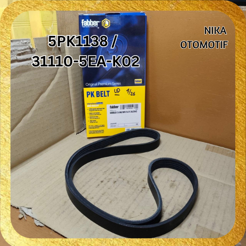 FAN BELT FAN BELT RIB BELT HONDA MOBILIO 13-ON BRV 16-21 (5PK1138) FABER BRAND ORIGINAL 31110-5EA-K0