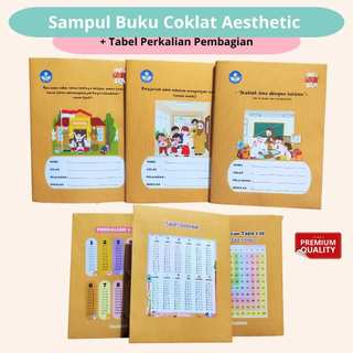 (1 PAK) Sampul Buku Coklat Aesthetic Ukuran Kwarto - Kertas Tebal Print Premium- Isi 10 Lembar- Tersedia 3 Varian Motif- ORINAEDUKIDS