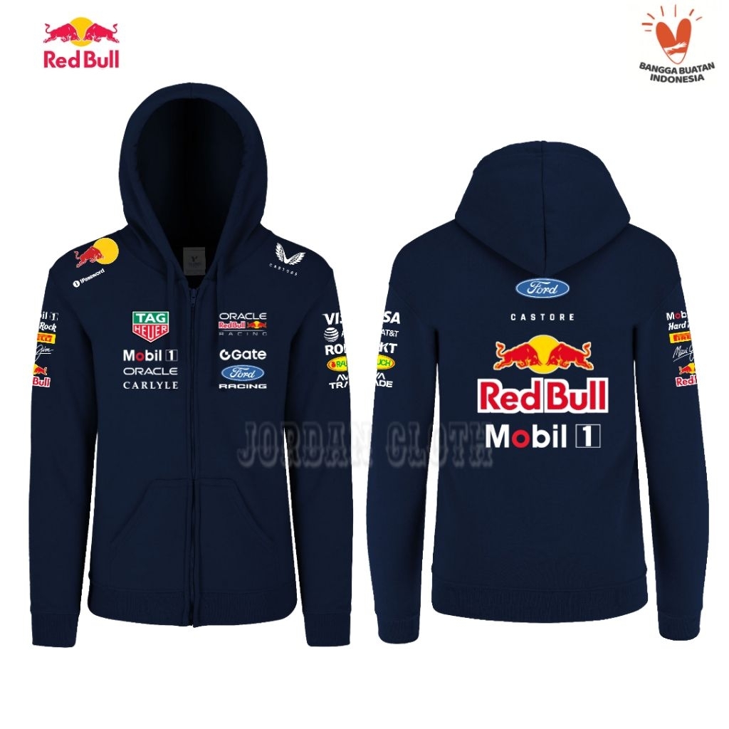 Hoodie Zipper Sweater Jacket Oracle Red Bull Racing Team F1 Formula One 2026