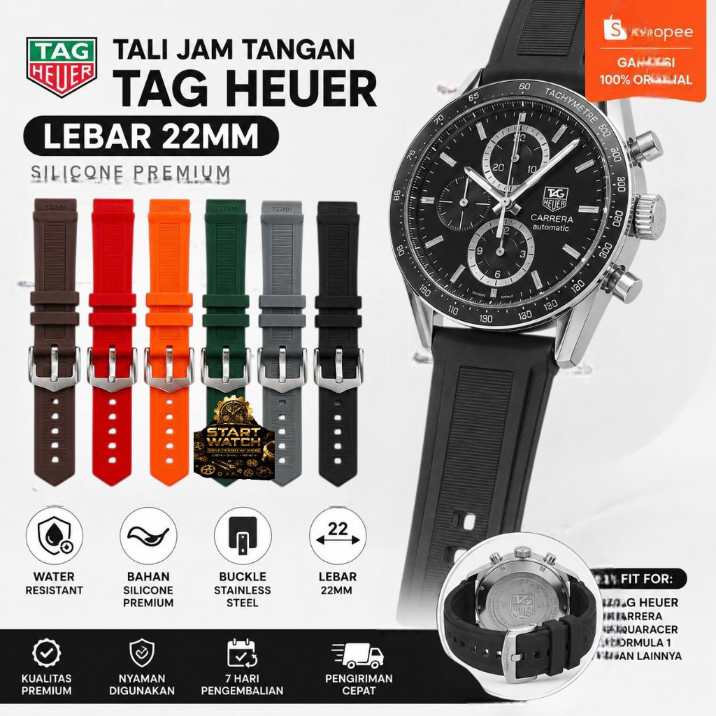 Starp Silicone Rubber Watch Strap Tag Heuer Rubber Model 22MM watch hook TAG