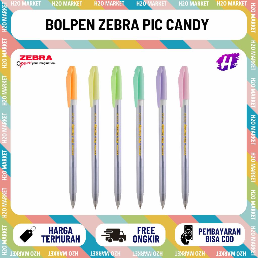 [H2O] ปากกาลูกลื่น Zebra Pic Candy 0.7 จํานวน 1 ชิ้น