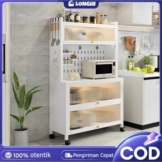 Lemari Dapur Minimalis Lemari Piring Tertutup Rak Dapur Serbaguna Kabinet Penyimpana Lemari Piring Estetik