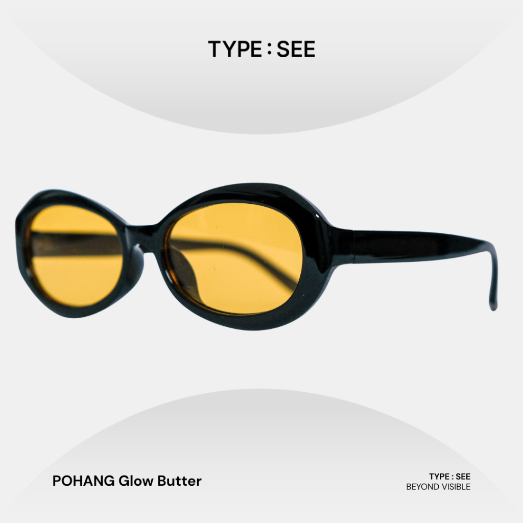 TYPE:SEE - แว่นกันแดดวินเทจรูปไข่ POHANG สําหรับผู้ชายและผู้หญิง - การป้องกัน UV400