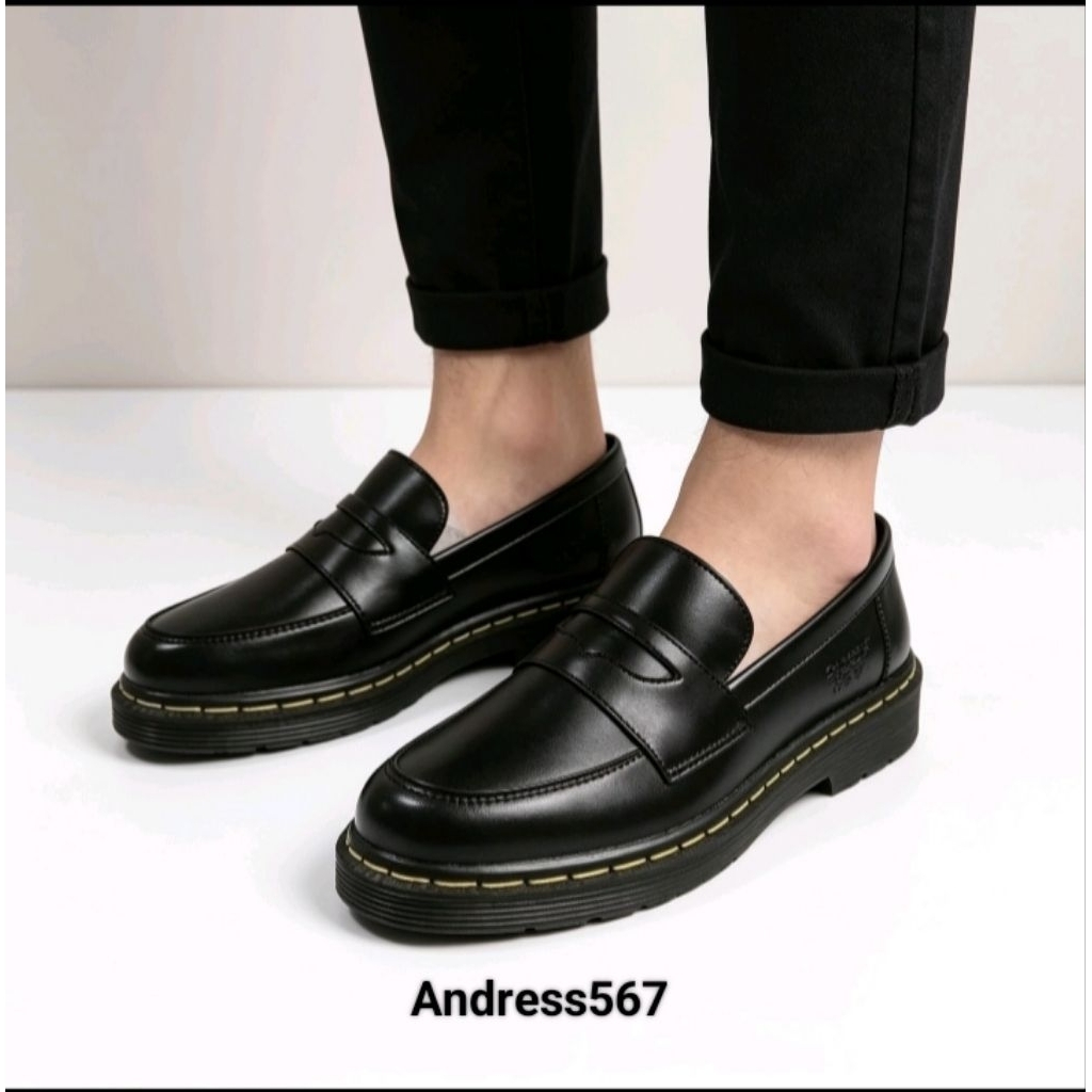 รองเท้าทางการ penny Loafer ผู้ชาย / ผู้หญิง dokmart slipper full black ฟรี kos kaki / แถมกล่อง dr.ma
