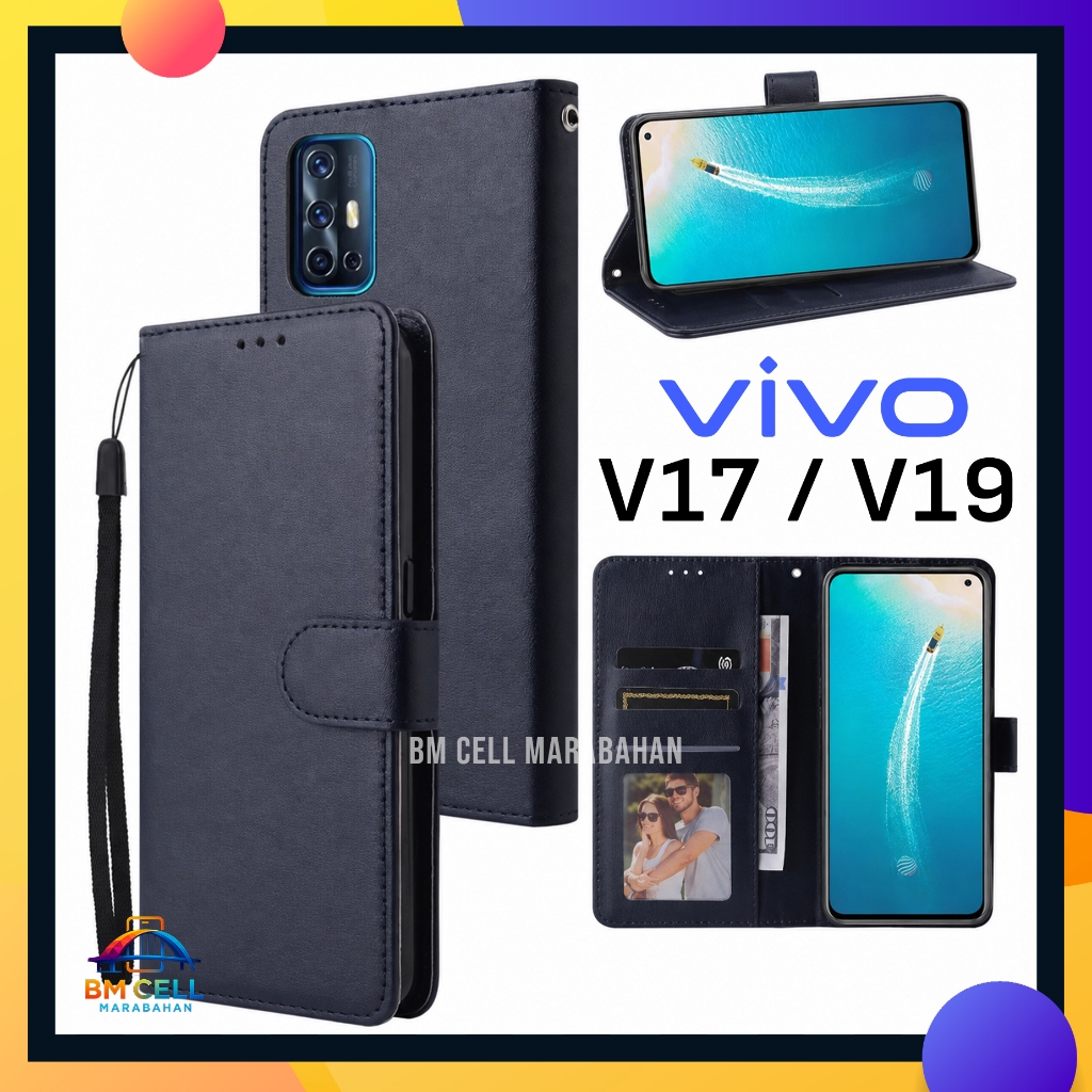 Vivo V17 / V19 Flip Cover Wallet Premium Leather Softcase Card & Money Slot Cover