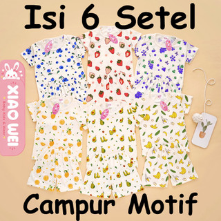 (ISI 6 SETEL) Setelan Anak & Bayi Perempuan Fruit Baby Series/ Baju Anak Perempuan / Setelan Bayi Perempuan / Baju Anak Anak / Pakaian Anak / Baju Bayi Usia 0 - 4 Tahun/ Setelan Anak Perempuan Xiao Wei