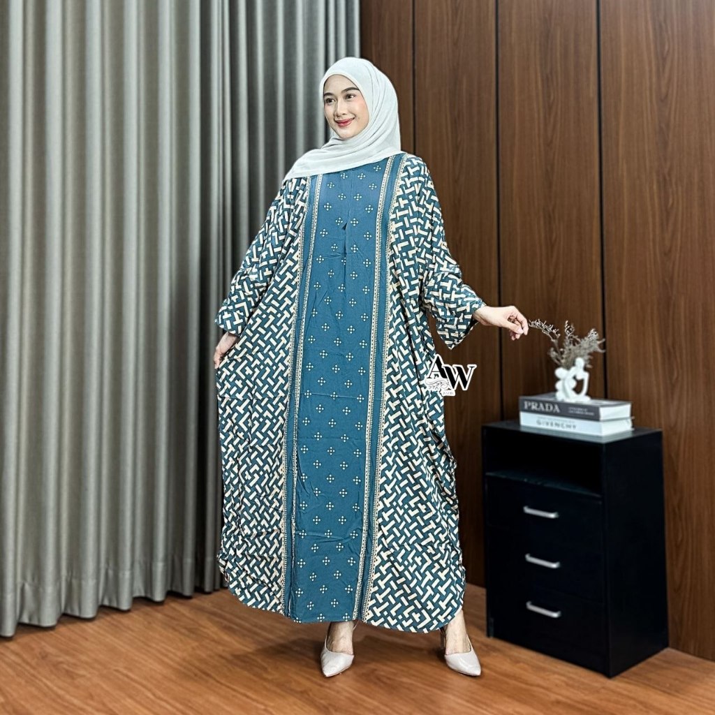 Amanda Kaftan Rayon Premium โดย KAFTAN STORE Gamis Kaftan Jumbo LD 170 Busui Home Dress Simple