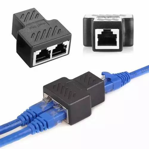 DOUBLE BARREL RJ45 - ด้ามจับโลหะหญิง RJ 45 LAN CONNECTION 1 ถึง 2 / NET31-CON