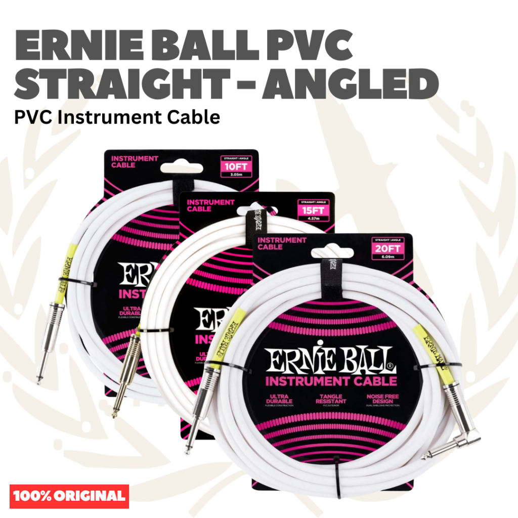 Ernie Ball PVC Straight to Angled Instrument Cable - สายแจ็ค