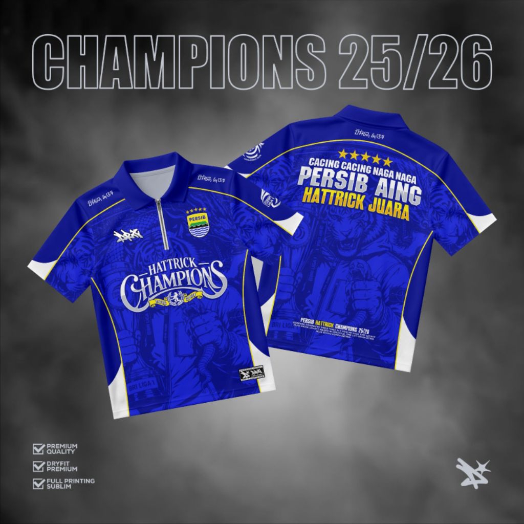 JERSEY DRX PERSIB HATTRICK CHAMPIONS 2026 พิเศษ PREMIUM DRAGON WORM