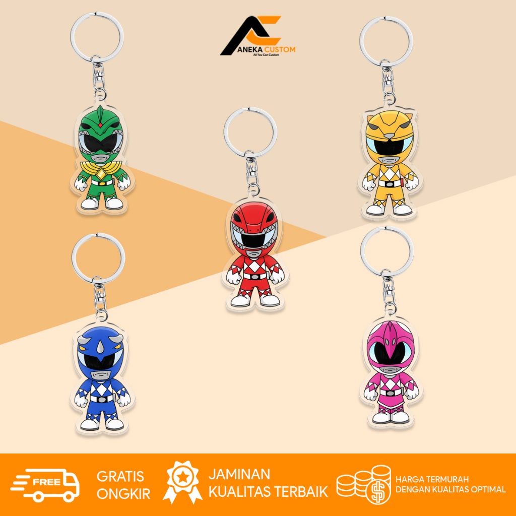 พวงกุญแจตัวละคร GANTUNGAN Power Rangers / พวงกุญแจ Power Rangers