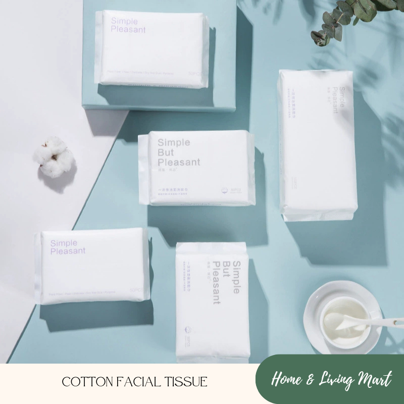 COTTON FACIAL TISSUE DISPOSABLE FACE TOWEL 50 แผ่น