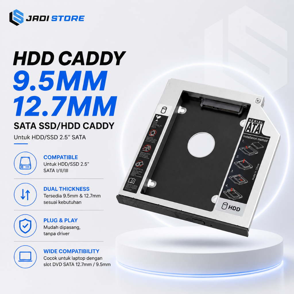 HDD แคดดี้ 9.5 มม. 12.7 มม.Hdd Candy Hdd Cady Hard Disk แคดดี้ Sata SSD HDD Slim 12.7 มม.SATA DVD Sl