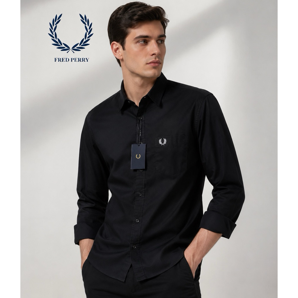 KEMEJA KATUN เสื้อเชิ้ตแขนยาวผู้ชายธรรมดา // เสื้อเชิ้ตผู้ชายปักแสตมป์ข้าว วัสดุผ้าฝ้าย 30s Tuwil รุ่นสลิมฟิต