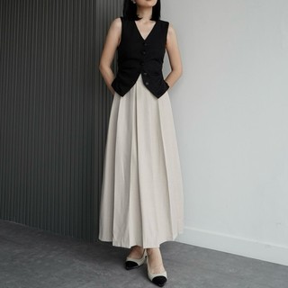 Mecloth - Rok Panjang Wanita Kerja Kantor Formal - Flare Midi Skirt Putih Panjang Polos Terbaru Kekinian